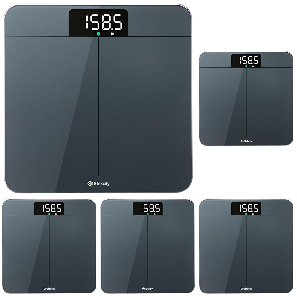 Etekcity Scale for Body Weight, Digital Bathroom Scales for People, Most Accurate to 0.05lb, Bright LED Display & Large Clear Numbers, Upgraded Quality for the Elderly Safe Home Use, 400 lbs