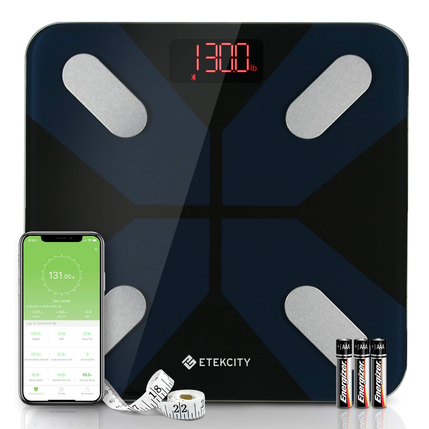 Etekcity Scale for Body Weight, Digital Bathroom Scales for People, Most Accurate to 0.05lb, Bright LED Display & Large Clear Numbers, Upgraded Quality for the Elderly Safe Home Use, 400 lbs