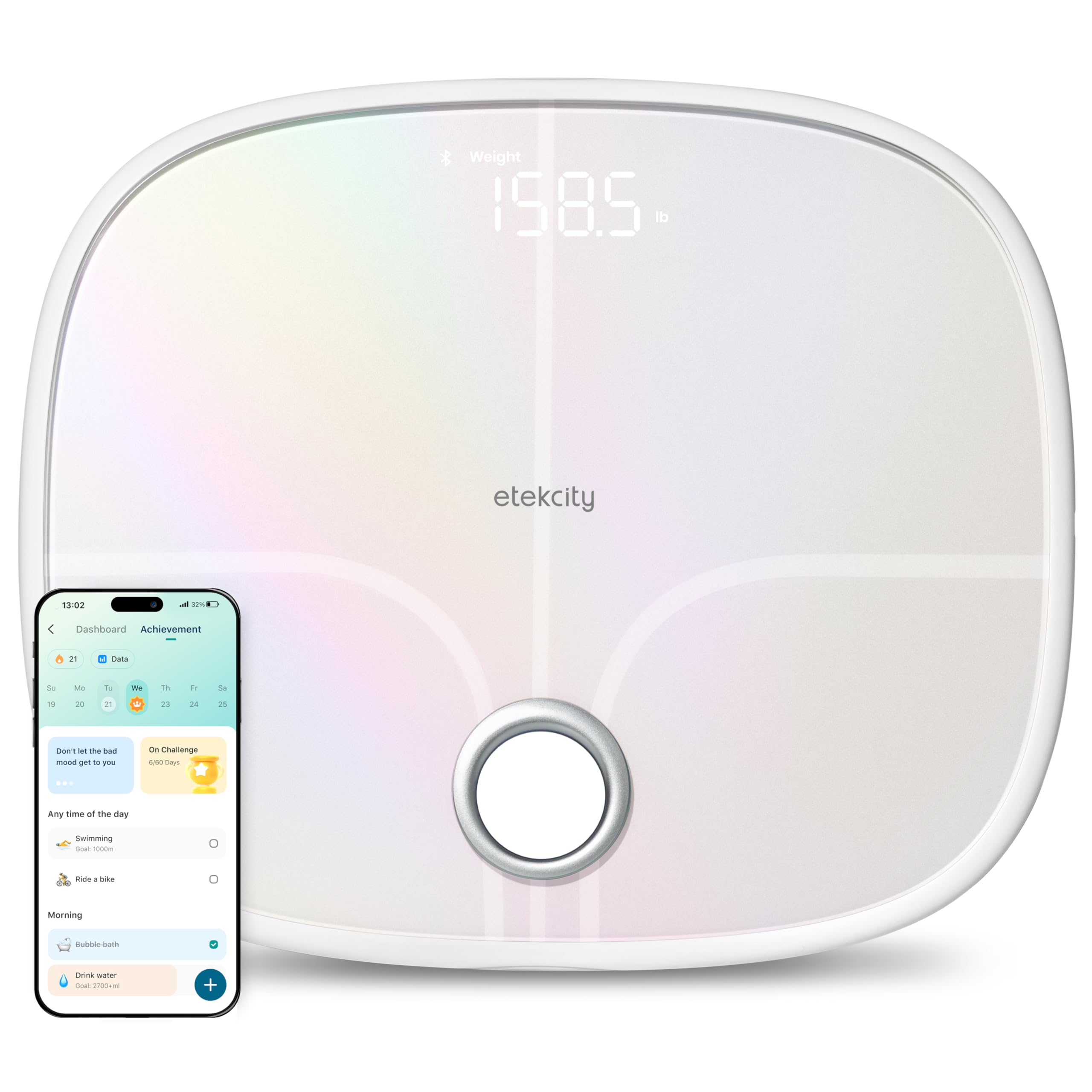 Etekcity Scale for Body Weight, Digital Bathroom Scales for People, Most Accurate to 0.05lb, Bright LED Display & Large Clear Numbers, Upgraded Quality for the Elderly Safe Home Use, 400 lbs