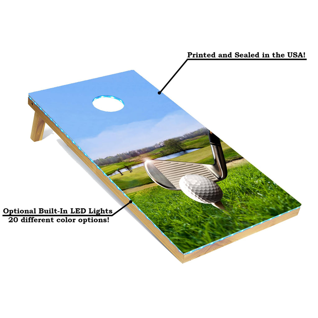 Tailgating Pros Cornhole Board Set w/Bean Bags and Carrying Case - 4'x2' Corn Hole Toss - Tournament and Lightweight Options - Optional LED Lights