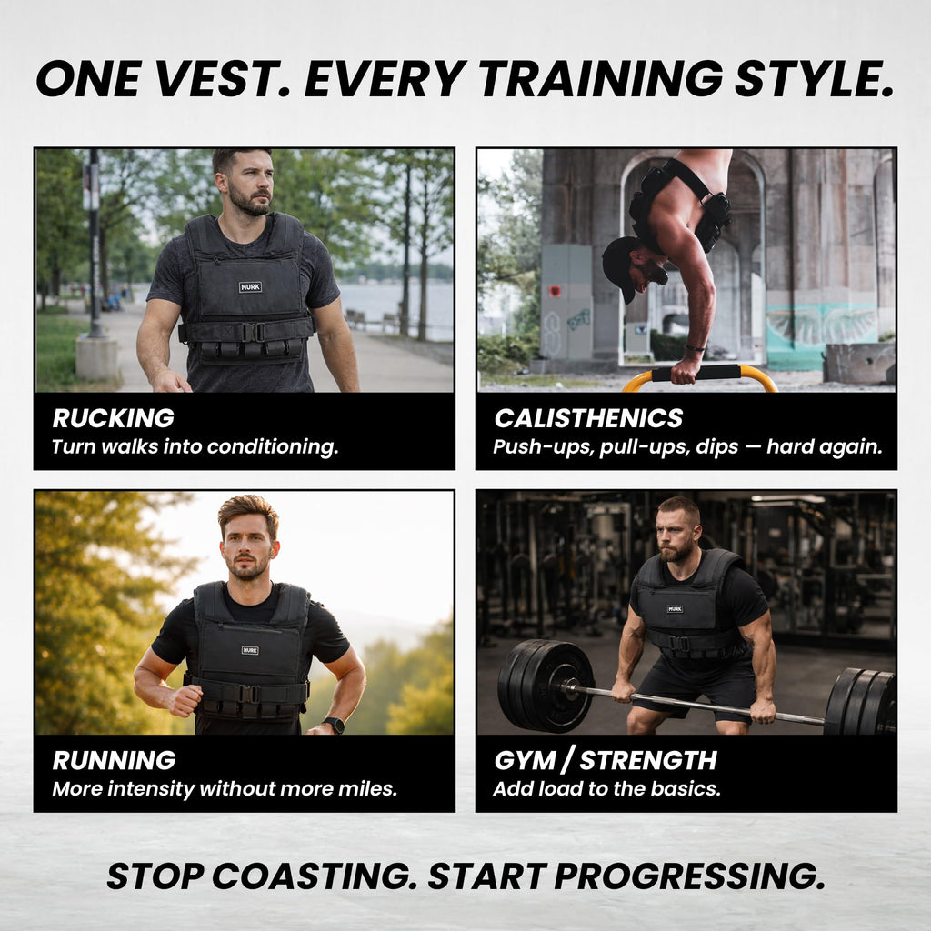 MVRK Weighted Vest Men 15lbs/25lbs/35lbs/45lbs/65lbs/100lbs – No-Bounce Adjusable Heavy Duty Rucking & Strength Training Vest with Removable Iron Weights for Calisthenics, HIIT, Hydrox