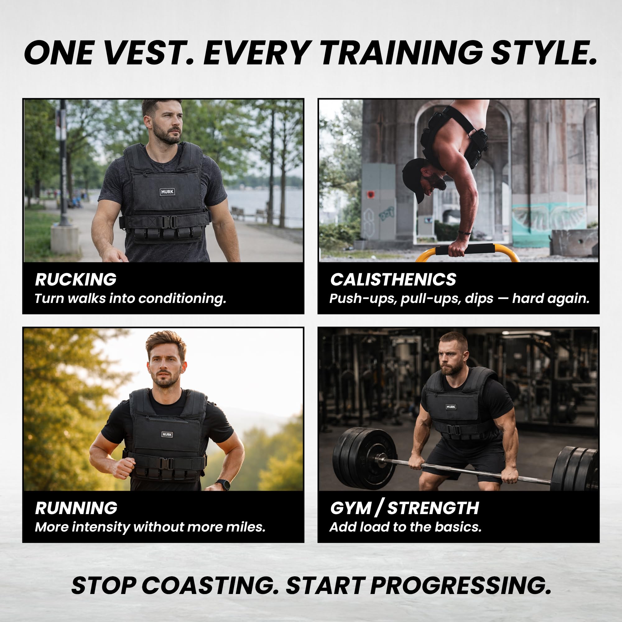 MVRK Weighted Vest Men 15lbs/25lbs/35lbs/45lbs/65lbs/100lbs – No-Bounce Adjusable Heavy Duty Rucking & Strength Training Vest with Removable Iron Weights for Calisthenics, HIIT, Hydrox