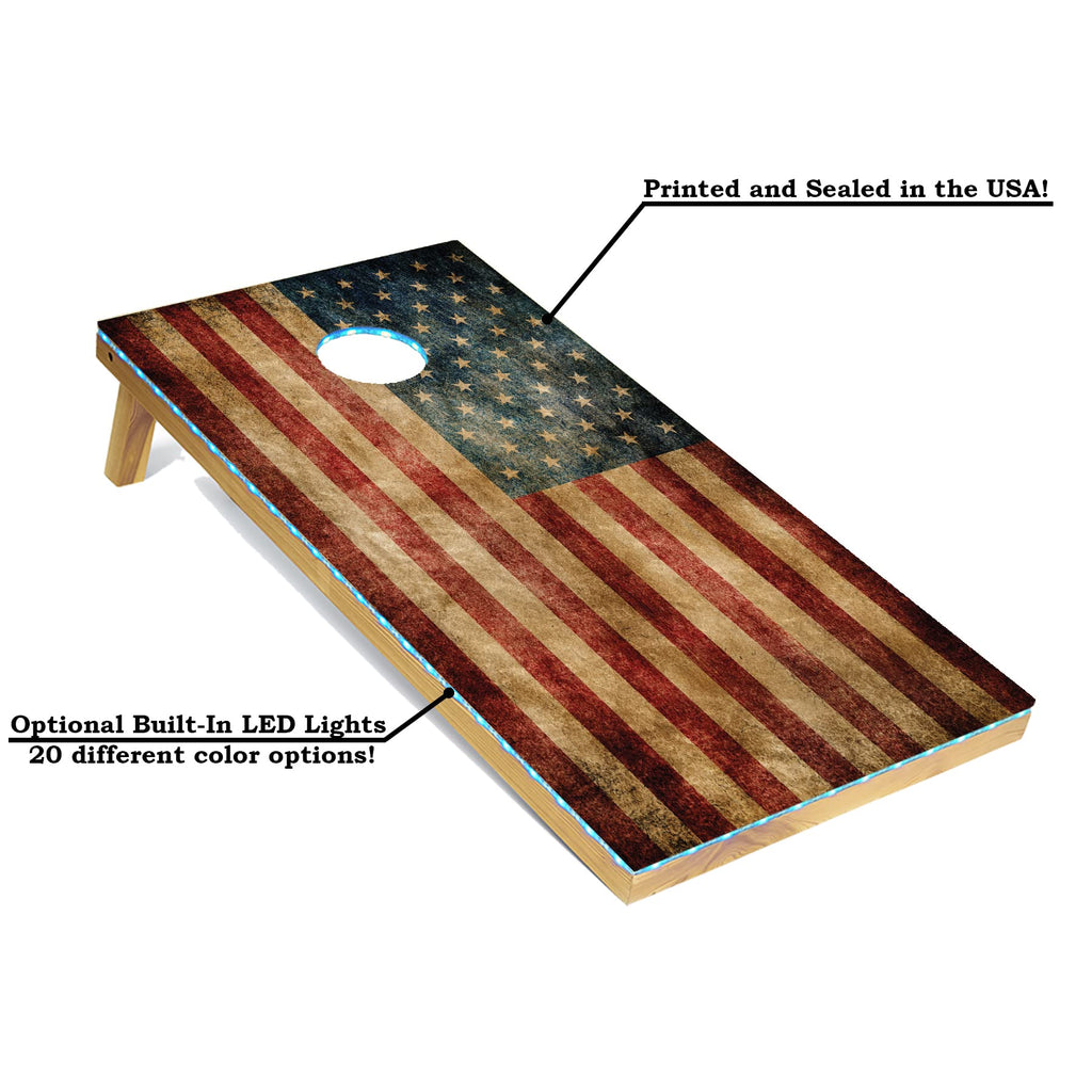 Tailgating Pros Cornhole Board Set w/Bean Bags and Carrying Case - 4'x2' Corn Hole Toss - Tournament and Lightweight Options - Optional LED Lights