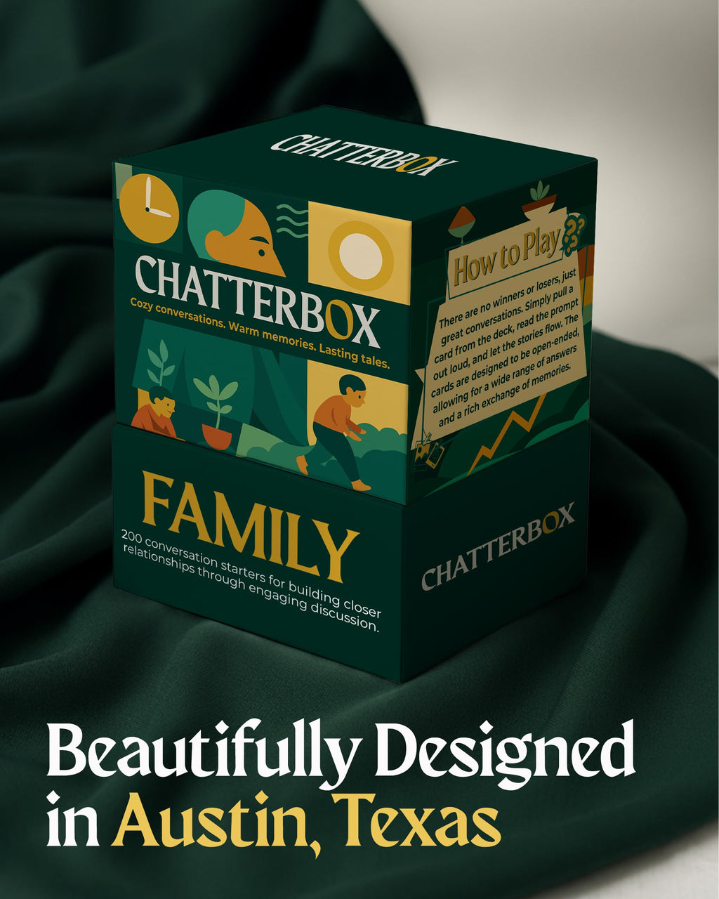 Chatterbox Conversation Cards for Families & Parents, Share Life Stories & Connect with Family & Get to Know You Game, Perfect for Game Night, Family Reunion, Dinner Table or Road Trips, 2+ Players