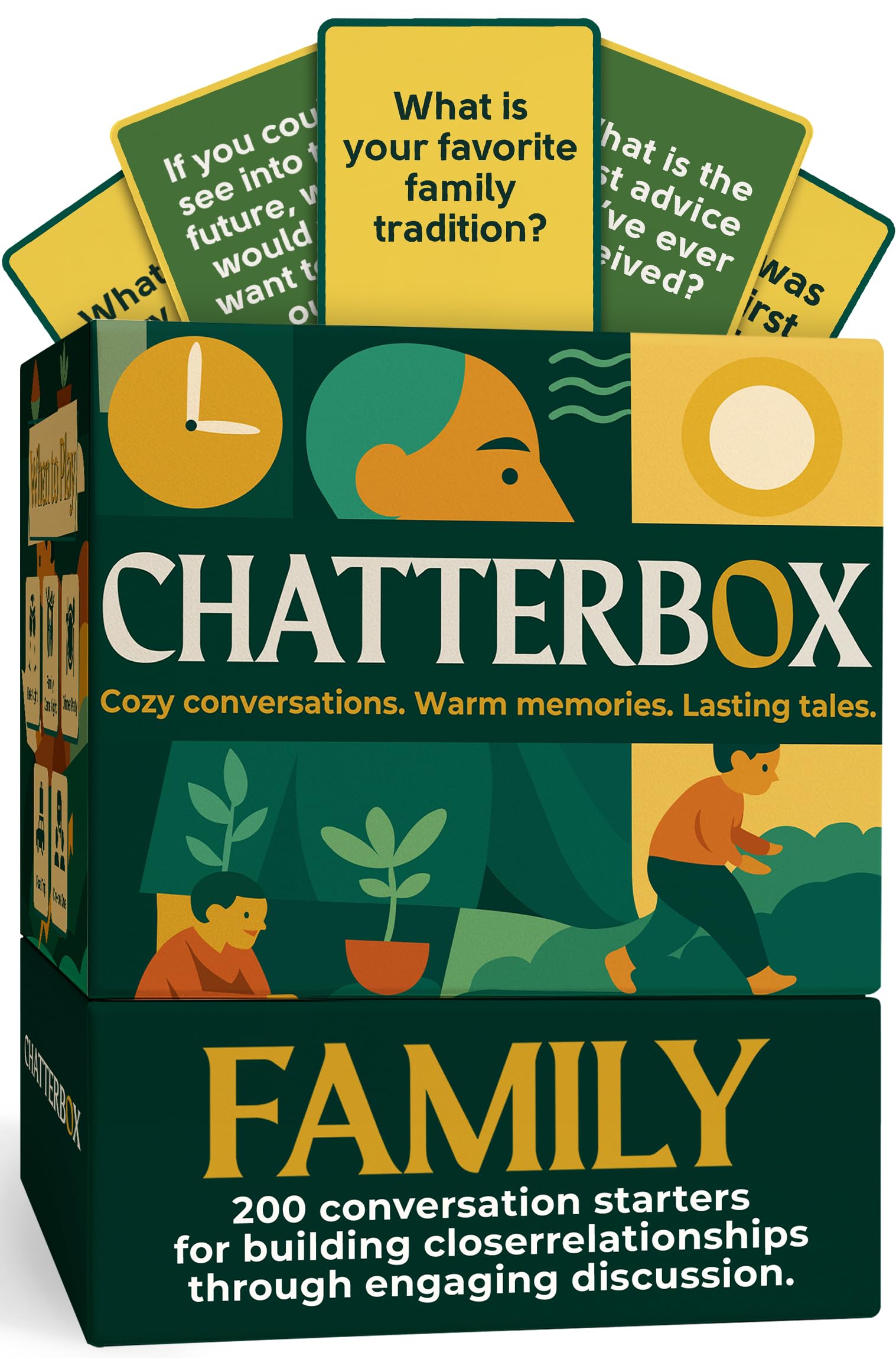 Chatterbox Conversation Cards for Families & Parents, Share Life Stories & Connect with Family & Get to Know You Game, Perfect for Game Night, Family Reunion, Dinner Table or Road Trips, 2+ Players