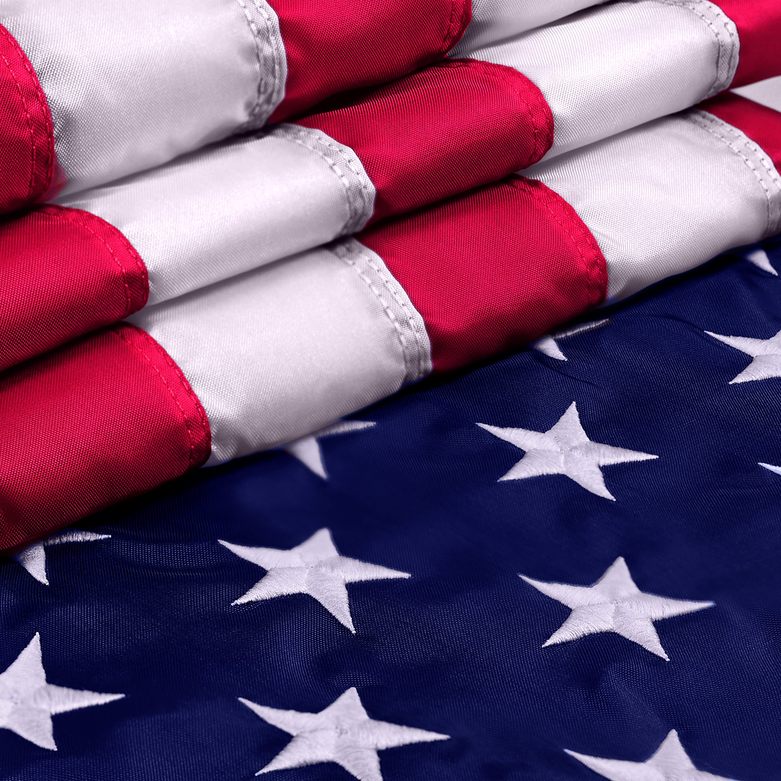 American Flag Made in USA | American Flags for Outside 3X5 | Premium US Flag 3X5 Heavy Duty Outdoor with Embroidered Stars and Sewn Stripes.