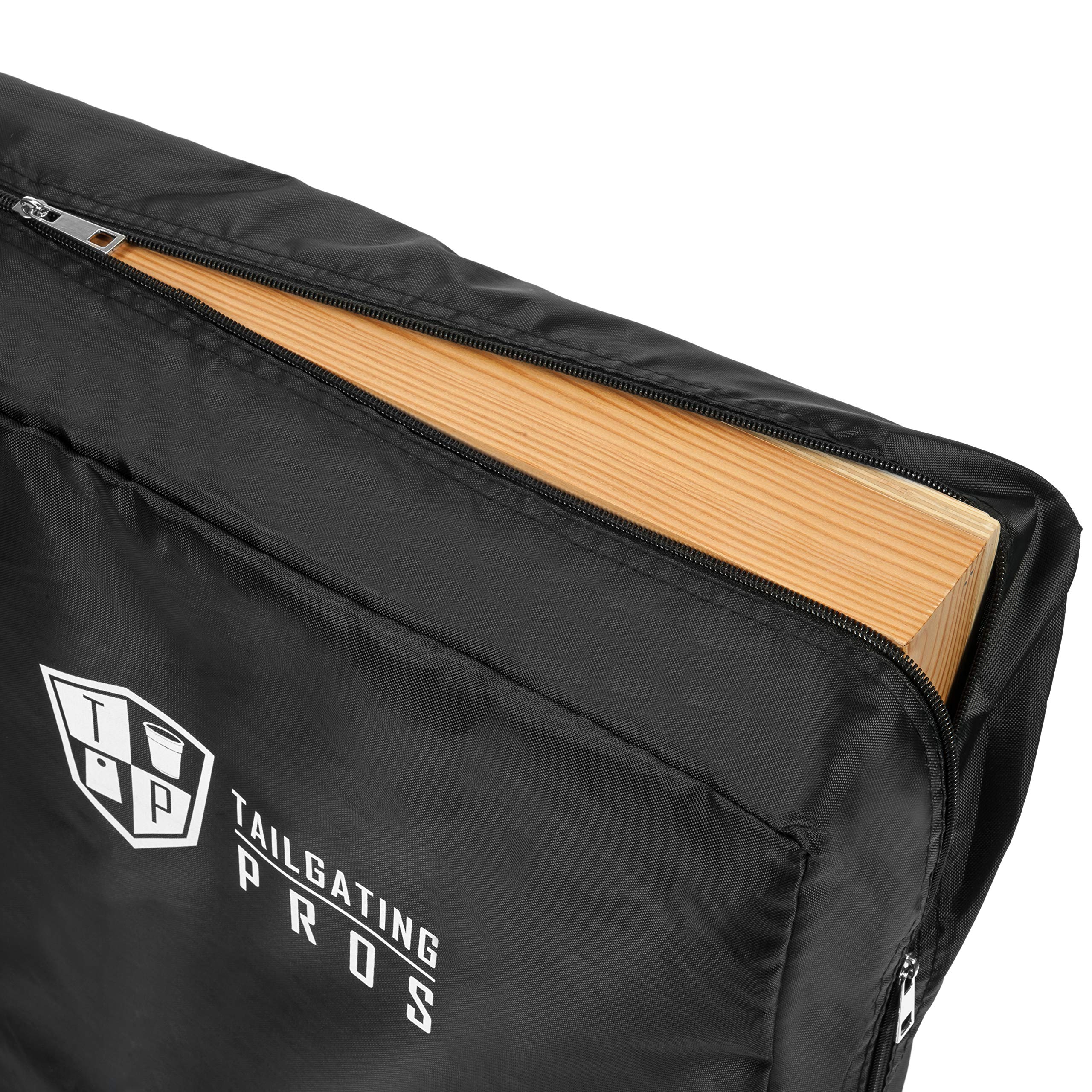 Tailgating Pros Cornhole Board Set w/Bean Bags and Carrying Case - 4'x2' Corn Hole Toss - Tournament and Lightweight Options - Optional LED Lights